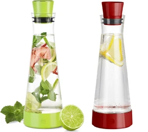 2 x caraffa di raffreddamento incl. elemento di raffreddamento EMSA FLOW Slim Friends verde e rosso 2 x 1 L - Foto 1 di 6