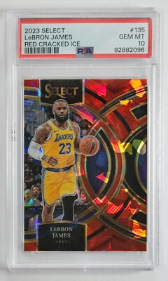 Lebron James 23-24 Select Red Cracked Ice Premier Level PSA10 - Image 1 of 3