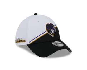 NEW Baltimore Ravens New Era 2023 Sideline 39THIRTY Flex Hat White Sz M/L | L/XL - Picture 1 of 7