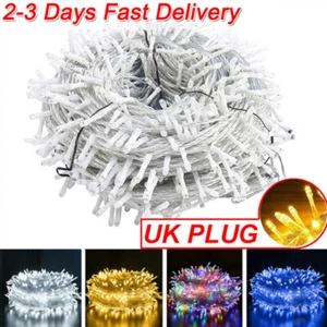 Mains Plug In LED Fairy String Lights 10-100M Xmas Party Garden Wedding Outdoor - Picture 1 of 36