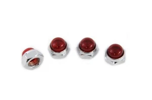 Red Rocker Arm Shaft End Cap Nuts for Harley Shovelhead - Sportster Models #7872 - Picture 1 of 2