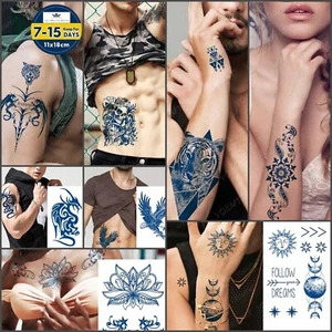 Semi Permanent Temporary Tattoos Womens Mens Waterproof Tattoo Long Lasting UK - Picture 1 of 173