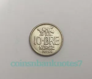 Norwegen 10 Öre Münze 1964, KM#411 Stempelglanz / Biene - Bild 1 von 2