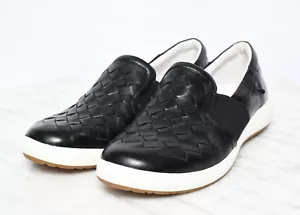 Josef Seibel Caren 26 Skate-Inspired Slip-On Leather Black Sneakers Womens Sz 36 - Picture 1 of 9