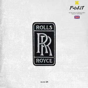 Rolls Royce Black Motor Car Logo Patch Iron On Patch Sew On Badge Embroidered Pa - Picture 1 of 1