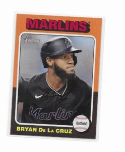 2024 TOPPS HERITAGE BRYAN DE LA CRUZ MIAMI MARLINS CARD # 483 - Picture 1 of 2