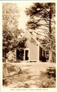 RPPC Massachusetts Real Photo Postcard Mary Lamb School South Sudbury MA - Picture 1 of 2