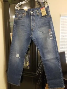 Levis 501 93 Fit Straight Jeans 0209 "Text Me" Size 31x32 Distressed - Picture 1 of 3