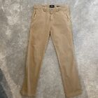7 For All Mankind Slimmy Luxe Chino Sateen Brown Trousers Mens Size W31 Zip