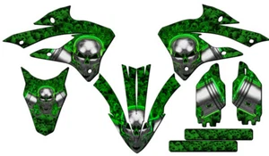 2022-2023 KX 112 FLAMING GEARHEAD Green Senge Graphics Kit Compatible with - Picture 1 of 10