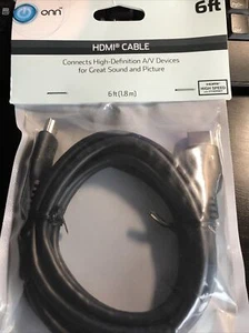 Onn 6 Ft HDMI High Speed with Ethernet Cable - Up to 4K Video Supports 3D Dolby - Picture 1 of 1