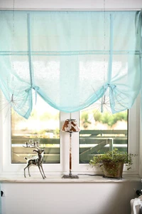 JULIA MINT PASTELL Raffrollo 160x120 Gardine Raffgardine Landhaus Shabby Chic - Bild 1 von 12