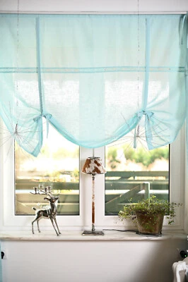 JULIA MINT PASTELL Raffrollo 160x120 Gardine Raffgardine Landhaus Shabby Chic - Bild 1 von 4