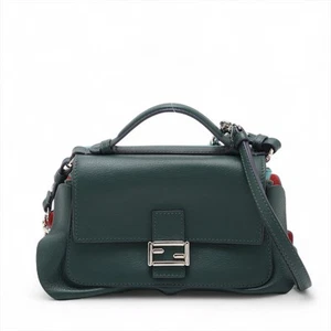 Fendi Double micro baguette Leather 2 Way Handbag Blue x green 8M0371 - Picture 1 of 13