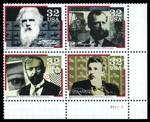 US Scott # 3064a, Pioneers of Communication, Plate Block of 1996 32¢ Stamps, MNH - Picture 1 of 1