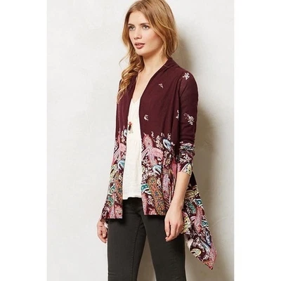 Cardigã Anthropologie SPARROW Azimute Paisley Floral Colorido Suéter Médio - Imagem 1 de 4