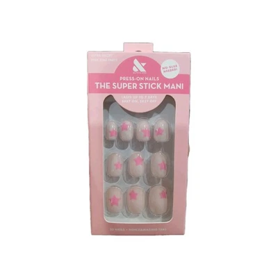 Olive & June Prensa en Uñas THE SUPER STICK MANI Extra Corto PINK STAR PARTY NUEVO Foto 1 de 4