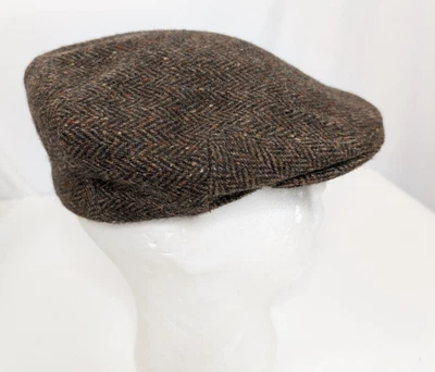 Vintage R Sweeney Shandon Donegal Tweed Wool Flat Cap Sz M Cabbie Newsboy - Image 1 of 4