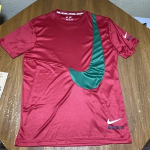 Nike Shirt Red Green Soccer Jersey Center Huge Swoosh Mens 3XL Just Do It - Picture 1 of 10