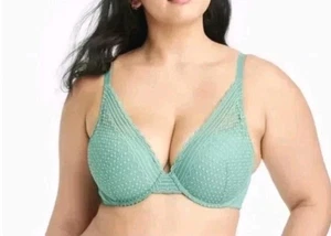 Reggiseno donna Auden pizzo push up verde taglia 42DDD sexy con spalline regolabile nuovo - Foto 1 di 12