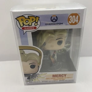 Funko Pop Overwatch Mercy #304 NIP Vaulted With Protective Case - Picture 1 of 6