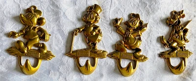 Wandhaken-Set DISNEY 4 Stück Mickey*Donald*Goofy*Dagobert Messing Sammler - Bild 1 von 2