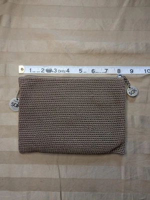 THE SAK Women's Classic Brown  Woven Knit Zip Around Crochet Clutch - Image 1 of 4