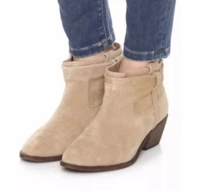 JOIE SZ 36.5/6 Boho Ajax AnkleFall Bootie Tan Suede Western Pull On 1.75" Heel - Image 1 of 4