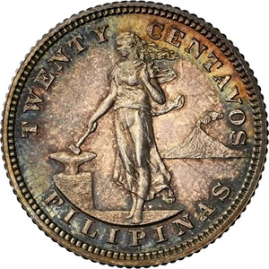 1903 Philippines 20 Centavos NGC PF64 Proof 20 Cent with Beautiful Toning - Picture 1 of 6