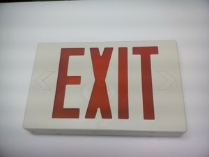 ELITE LED Wall Exit Sign w/Battery Back-Up Red /White ELX-603-R W  NEW