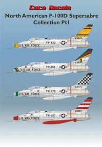 EURO DECALS WATER SLIDE TRANSFERS NORTH AMERICAN F-100D SUPER PT1  ED32-131 - Picture 1 of 7