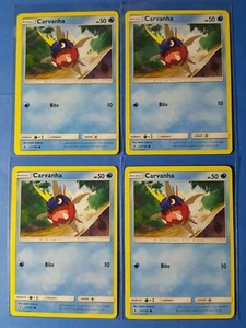 4x Carvanha 27/145 Pokemon card SM Guardians Rising common NM - Picture 1 of 1