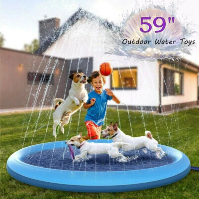 59 Zoll rutschfestes Spritzkissen für Kinder Hund Verdicken Sprinkler Pool Outdoor Wasserspielzeug - Bild 1 von 4