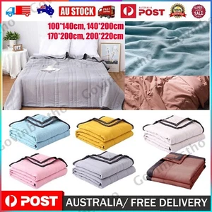 Cooling Bedroom Quilt Summer Lightweight Breathable Sleepers Blanket Comforter - Picture 1 of 16