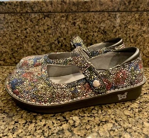 Sandalia Mocasín Mary Jane Bel-391 para mujer Alegria talla 37 EE. UU. 7/7.5 multicolor ¡Usado en excelente condición! - Imagen 1 de 8