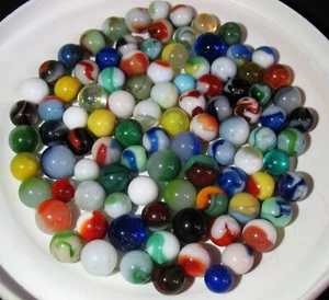 Vtg Lot of 90 Machine Made Marbles Various Makers Patches Swirls Moss Agates etc - Picture 1 of 19