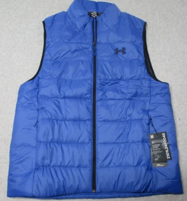 Colete Under Armour UA Legend com zíper isolado azul solto masculino grande - Imagem 1 de 4