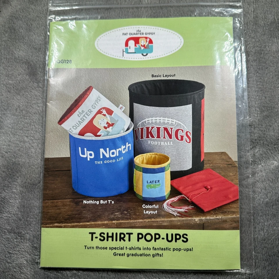 Fat Quarter Gypsy Sewing Pattern TShirt PopUps Fabric Bin QG128 Organizer - Image 1 of 3