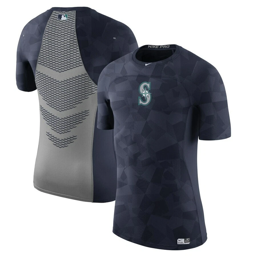 NUEVO CON ETIQUETAS Para hombres XXL Seattle Mariners Nike Pro Hypercool Camisa Manga Corta Azul MLB Foto 1 de 1
