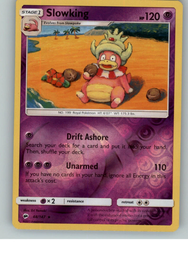 2017 pokemon Burning Shadows reverse rare Slowking 48/147 - Image 1 of 1