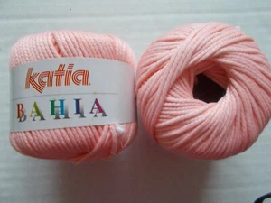 Katia Bahia cotton blend yarn, pink, lot of 2 (52 yds each) - Picture 1 of 2