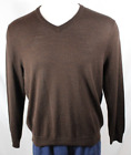 New Mens Sweater Large L Merino Wool Blend Brown Coffee Bean Club Room