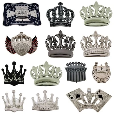 12 Pcs Crown Belt Buckle Men Women Wholesale Lot Cowgirl Cowboy Texas Style New - Image 1 of 4
