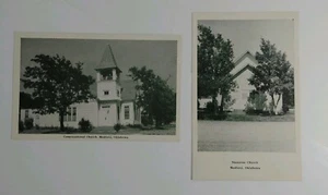 Nazarener & Kongregationskirchen Medford, OK Lot von 2 Postkarten von Graycraft - Bild 1 von 2