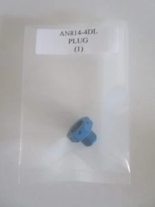 AN814-4DL Plug 7/16-20 Thread Size Aluminum Blue Drilled Head with Bleeder Hole - Picture 1 of 3