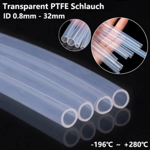 Transparent PTFE Schlauch Benzinschlauch Ölleitung Schlauchleitung ID 0.8mm-32mm - Picture 1 of 12