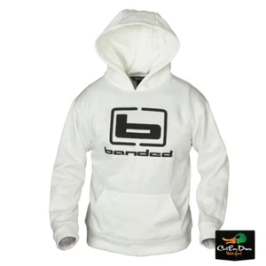 BANDED b LOGO HOODIE HOODED SWEATSHIRT WHITE W/ BLACK LOGO B1050004 - Picture 1 of 1