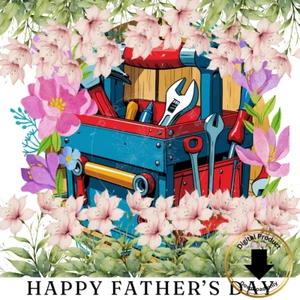 Neu Vatertag Grußkarte mit Blumengarten digital bedruckbar - Bild 1 von 6