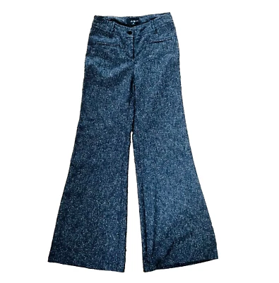 Pantalones de vestir gris carbón XS Donegal tweed tiro bajo pierna ancha veintiuno Foto 1 de 4