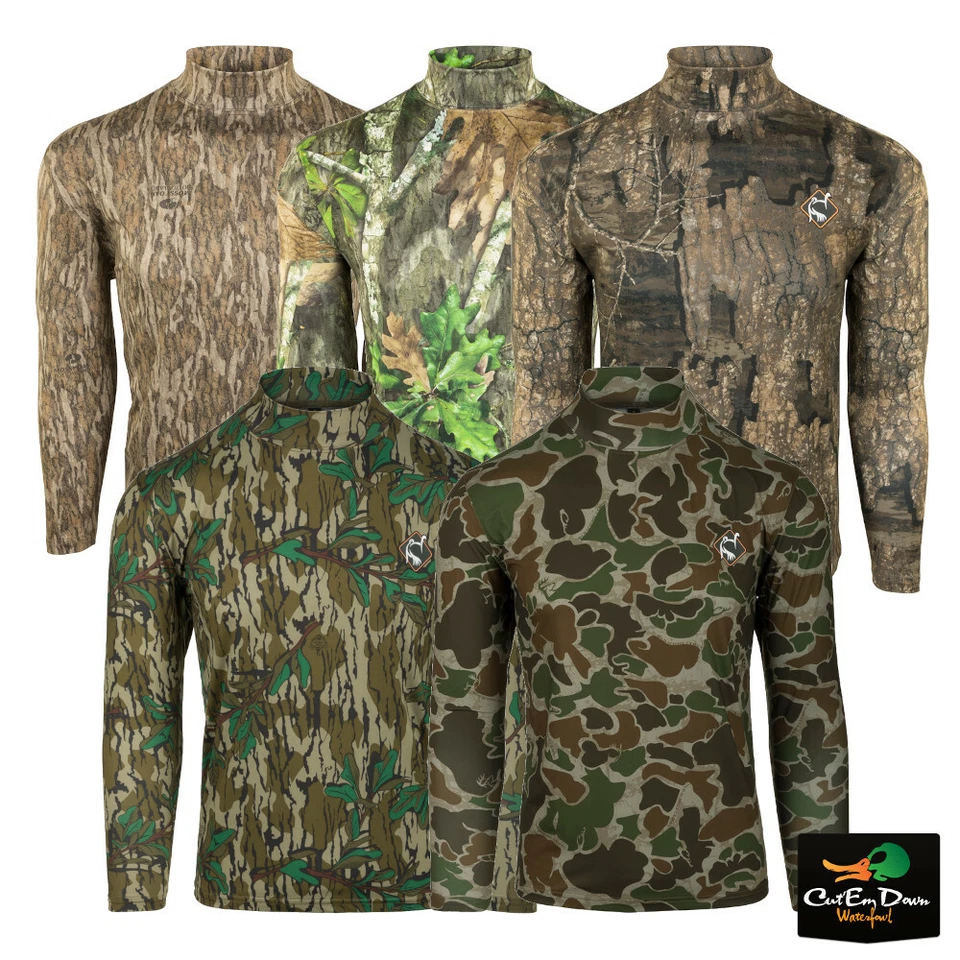 DRAKE WATERFOWL OL TOM PERFORMANCE MOCK NECK LONG SLEEVE CAMO SHIRT - Image 1 of 1